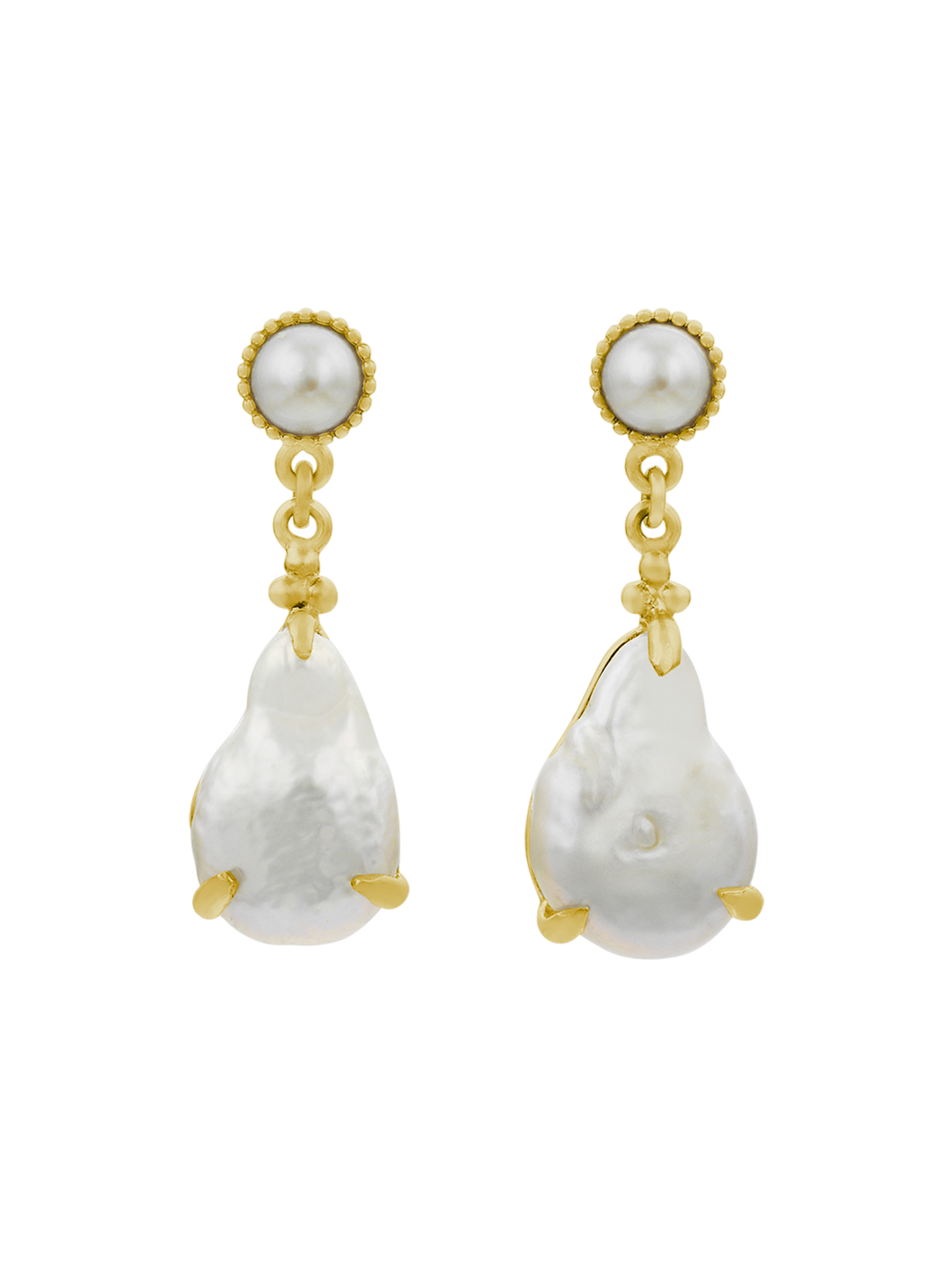 Keshi pearl earrings